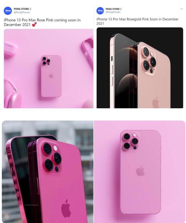 iphone13粉色渲染图