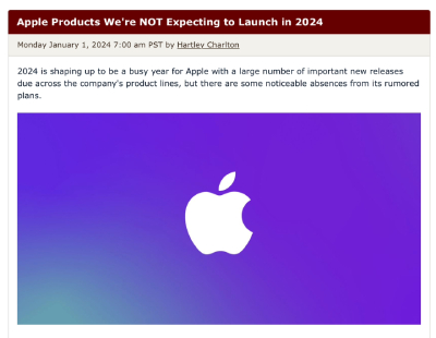 外媒统计苹果今年不会更新的产品线