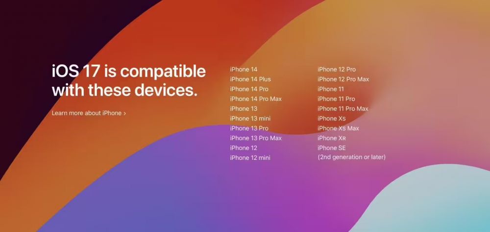 苹果发布iOS17正式版更新FaceTime通话引入待机显示