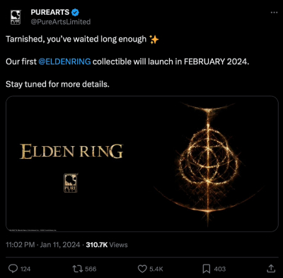 消息称游戏艾尔登法环DLC黄金树之影2月发售