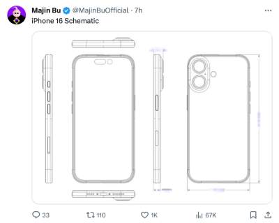 疑似苹果iPhone16手机设计图流出