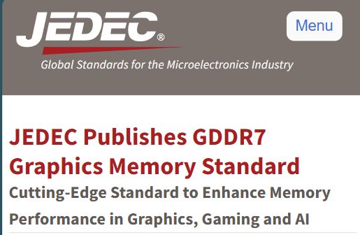 GDDR7显存标准正式发布