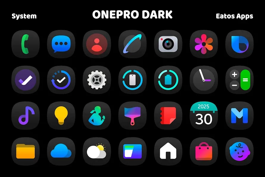 OnePro Dark - Icon Pack OnePro Dark - Icon Pack