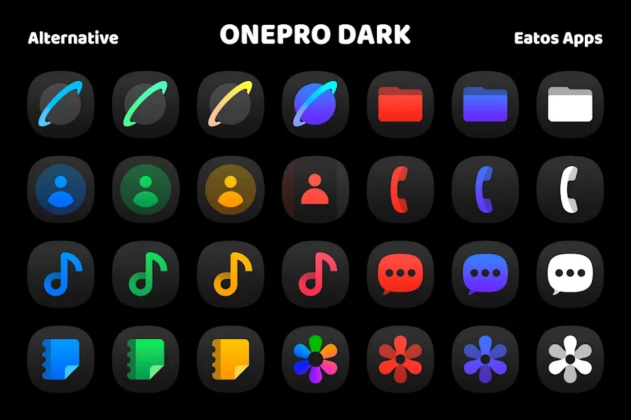 OnePro Dark - Icon Pack OnePro Dark - Icon Pack