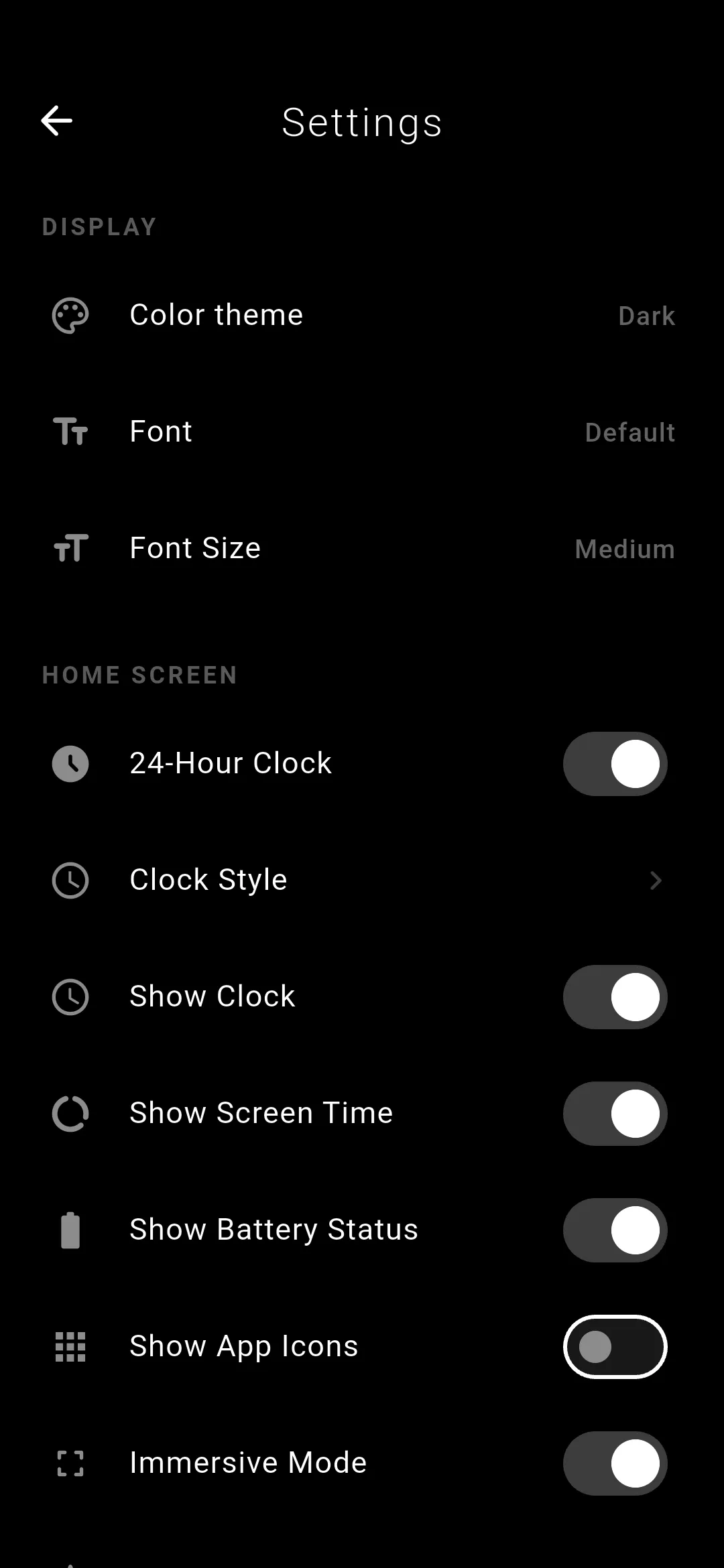 Minimalist phone launcher Minimalist phone launcher