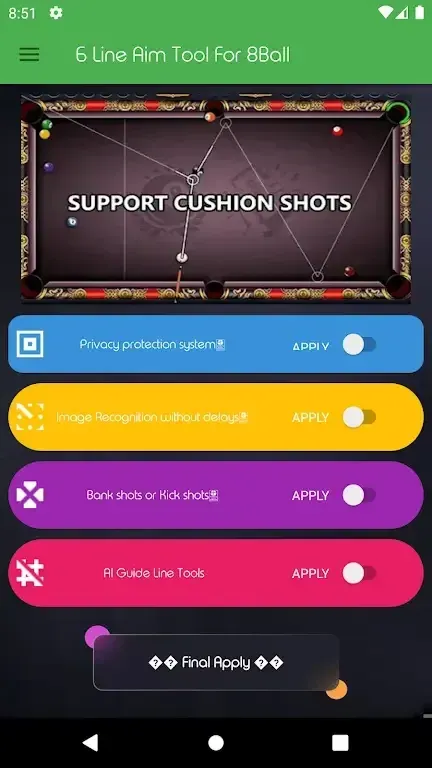 6 Long Line Aim Tool for 8 Ball 6 Long Line Aim Tool for 8 Ball